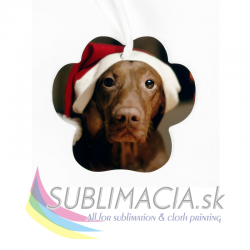 Plechový vianočný ornament - psia labka