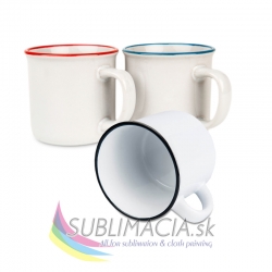 Keramický hrnček „Táborník“ 280ml s farebným lemom