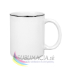 White mug with silver rim