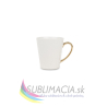 White latte mug with gold handle