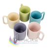 Mug light cream with oval handle