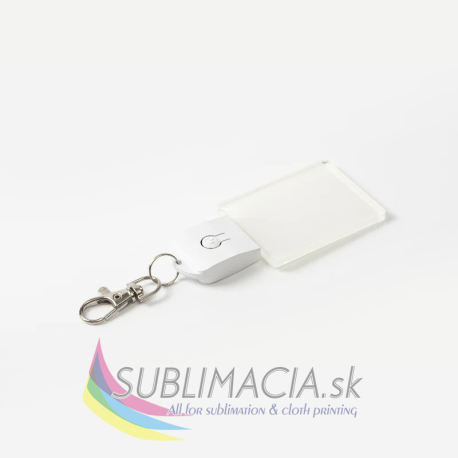 Farebný LED akrylový prívesok na kľúče – obdĺžnik