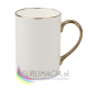 Biely hrnček porcelánový 330ml so zlatým lemom a uškom