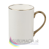 Biely hrnček porcelánový 330ml so zlatým lemom a uškom