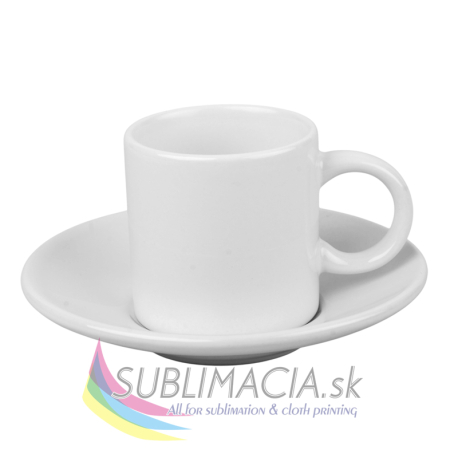 Sada 6ks biely hrnček espresso 90ml s tanierikom