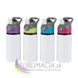 Hliníková fľaša Active 500ml biela s farebným pásikom