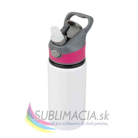 Hliníková fľaša Active 500ml biela s farebným pásikom