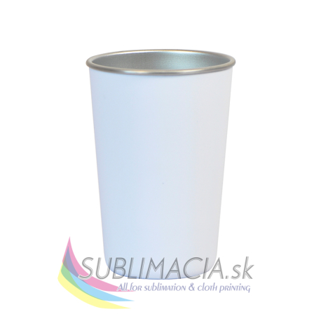 Biely hrnček polywrap matný s nerezovým vnútrom
