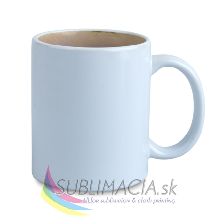 Biely hrnček s „glazúrovaným“ vnútrom