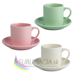 Sada 6ks matná šálka 170ml s tanierikom
