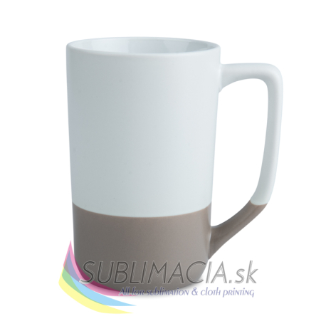 Biely hrnček Diuna 450ml s hnedým dnom