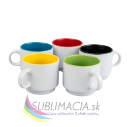 Biely hrnček Aura 250ml s farebným vnútrom