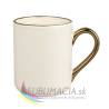 Biely hrnček Coffee 330ml so zlatým lemom a uškom