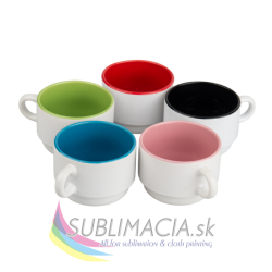 Biely hrnček Solo 170ml s farebným vnútrom