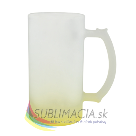 Sklenený matný pivný krígeľ s farebným prechodom