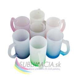 Sklenený matný pivný krígeľ s farebným prechodom