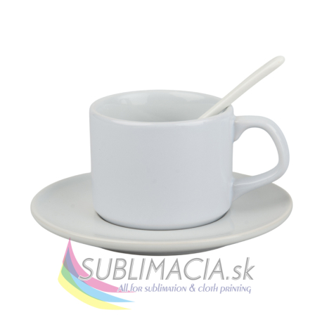 Sada – šálka Uno s tanierikom a lyžičkou 150ml biela