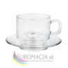 Sklenená šálka číra 125ml s tanierikom