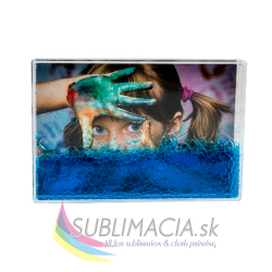 Ťažítko obdĺžnik 10x15cm s modrou tekutinou