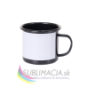 Smaltovaný čierny hrnček s bielym okienkom 330ml