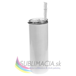 Termohrnček 600ml biely so slamkou